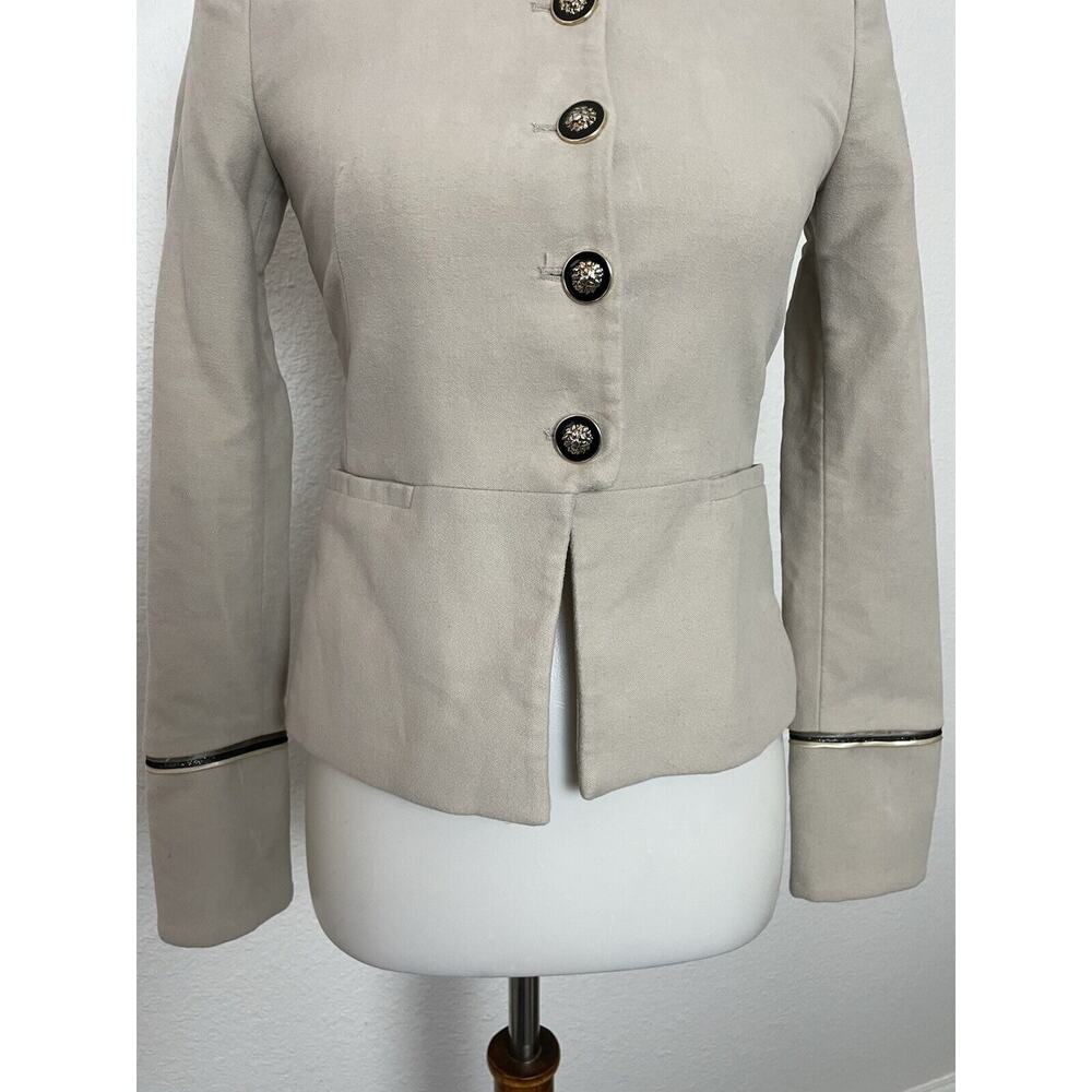 Zara Basic Collection Jacket Blazer Military Sing… - image 3
